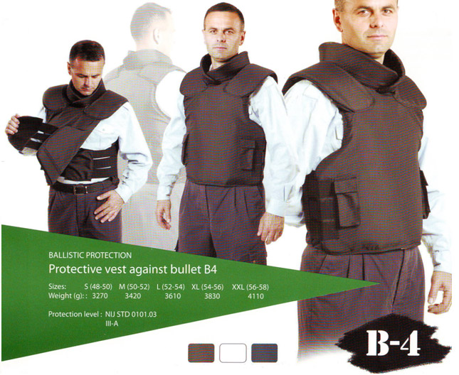 Protective vest against bullet B4